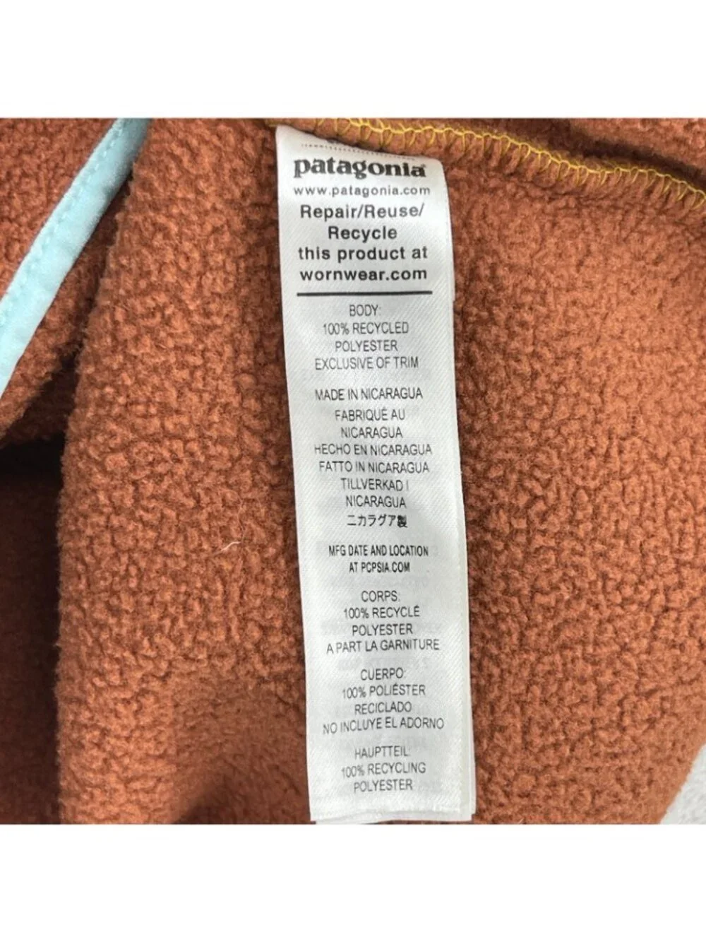 Patagonia Lightweight Synchilla Snap T Pullover Colorblock Fleece Jacket